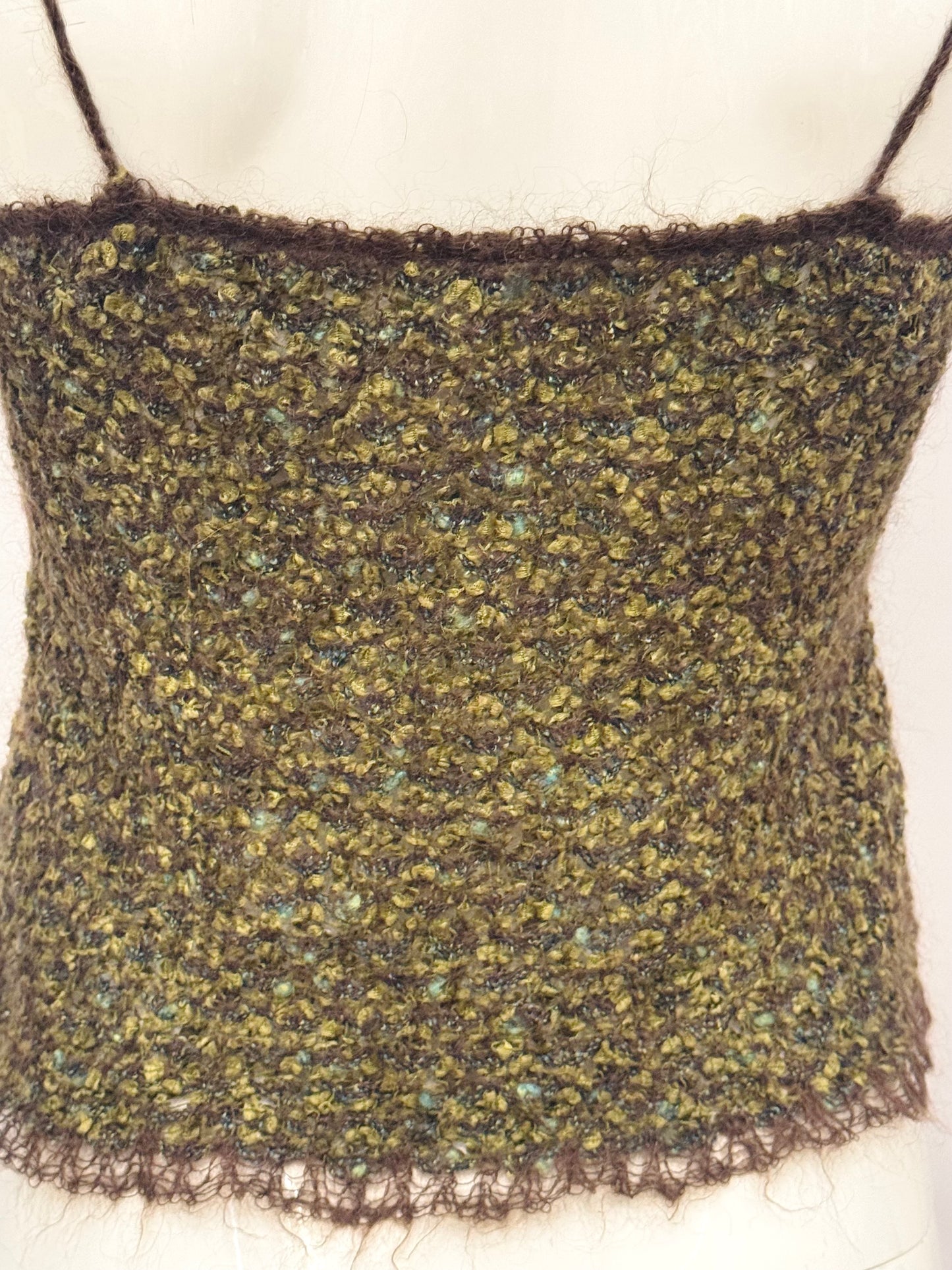 Rare Chanel Fall/Winter 1998 Mohair Bouclé knit Camisole Top - Karl Lagerfeld Archive Piece