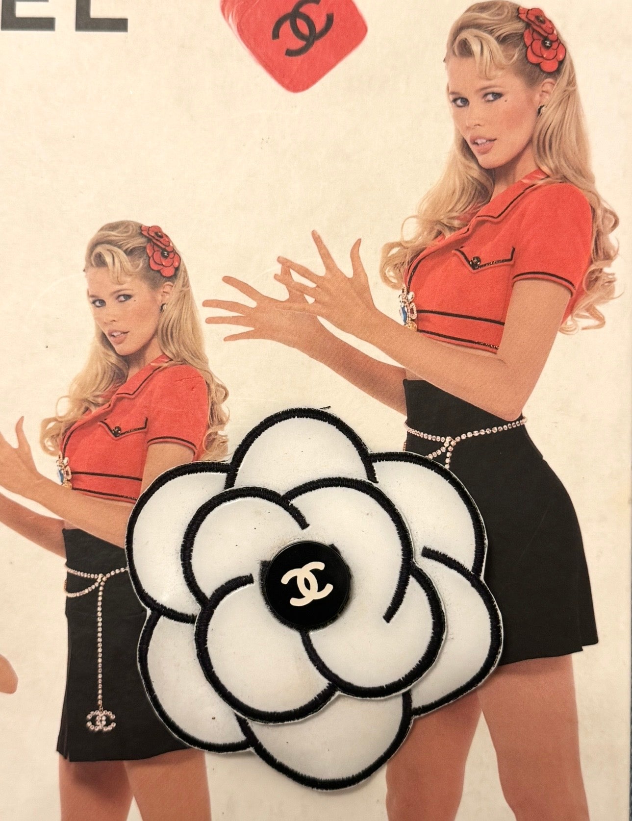 CHANEL Spring/ Summer 1995 "Barbie" Camellia Hair Clip by Karl Lagerfeld - Iconic Runway Piece Documented on the Runway & Featured in the Chanel Collector Book