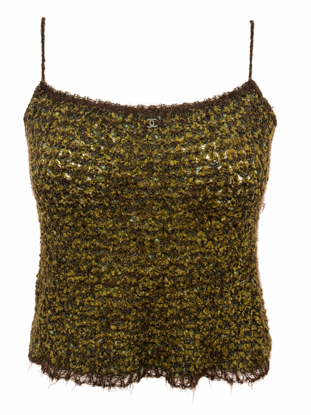 Rare Chanel Fall/Winter 1998 Mohair Bouclé knit Camisole Top - Karl Lagerfeld Archive Piece