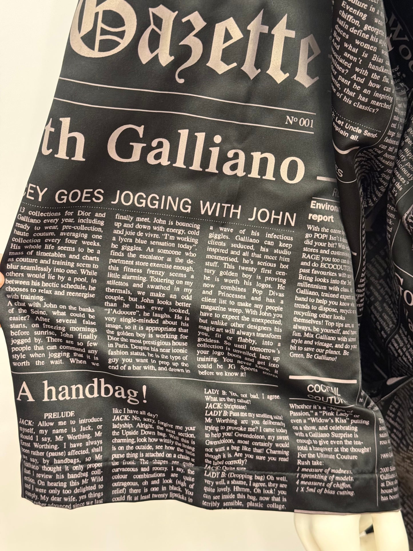 Iconic John Galliano "Gazette" Newspaper Print Kimono Robe with Original Box - Size M