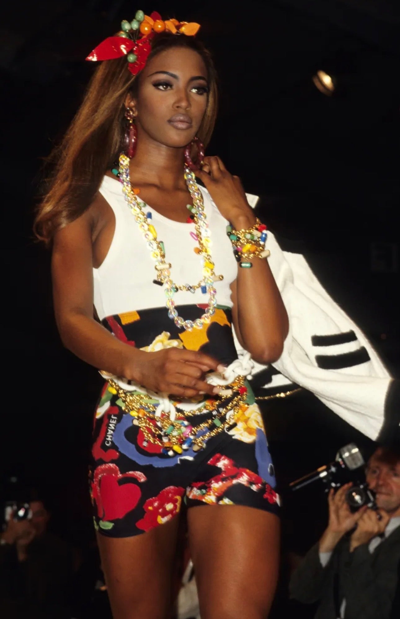 Museum-Worthy CHANEL Spring-Summer 1992 runway 24k gold plated Multicolor "Pill" Chain Belt
