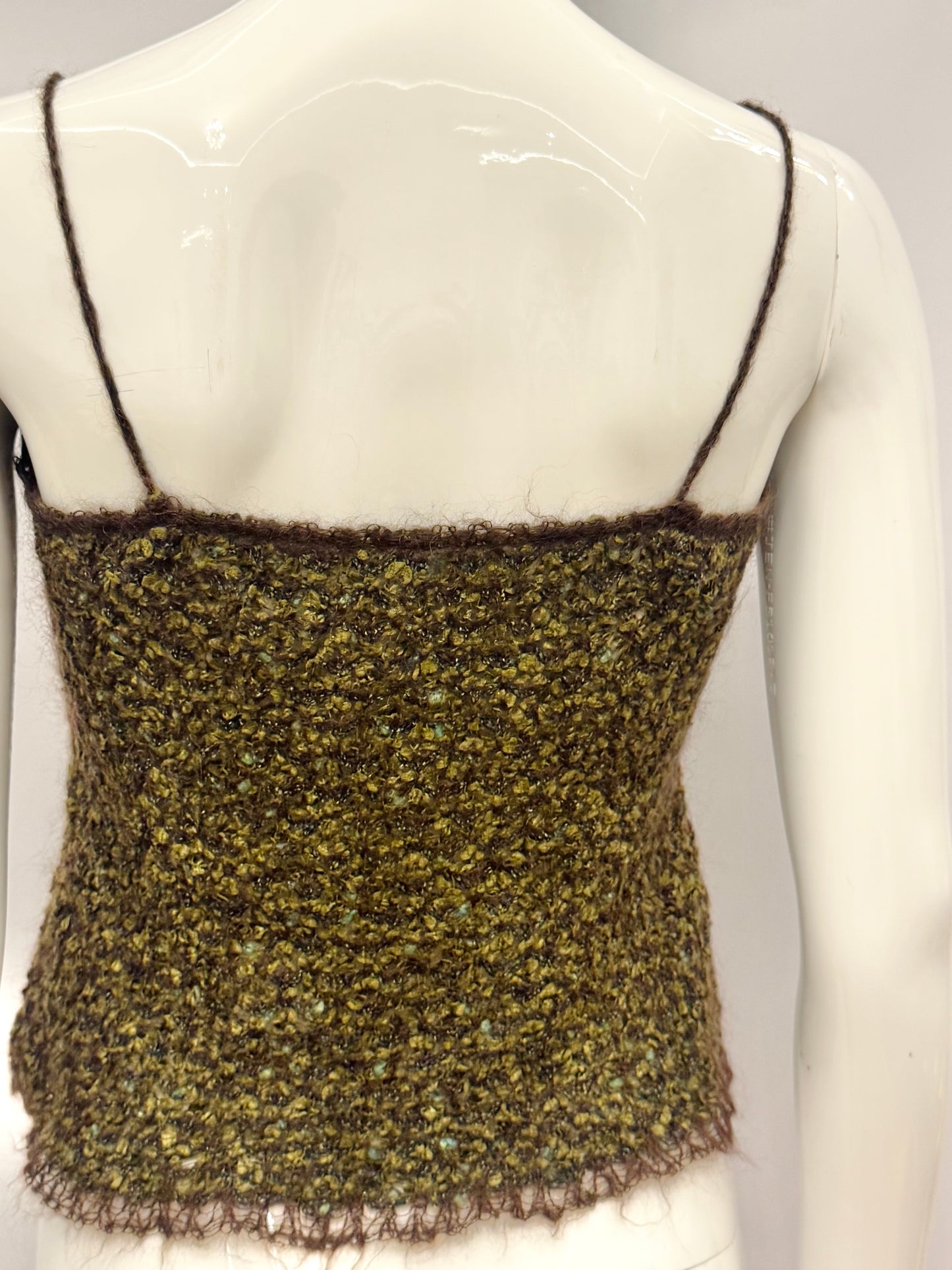 Rare Chanel Fall/Winter 1998 Mohair Bouclé knit Camisole Top - Karl Lagerfeld Archive Piece