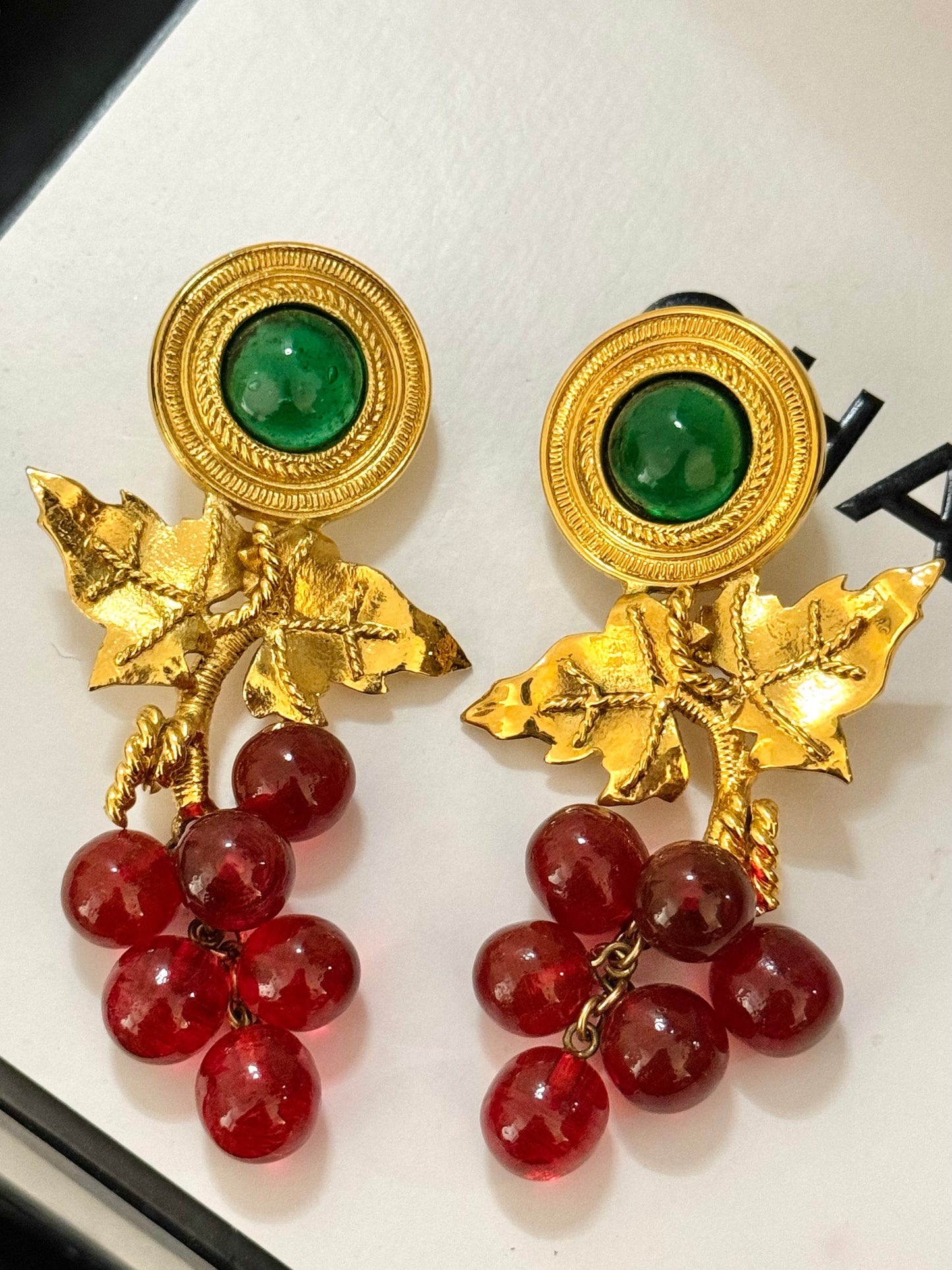 Museum-Worthy CHANEL 1986 Gripoix Grape Cluster Earrings by Victoire de Castellane - Haute Couture Collector's Piece