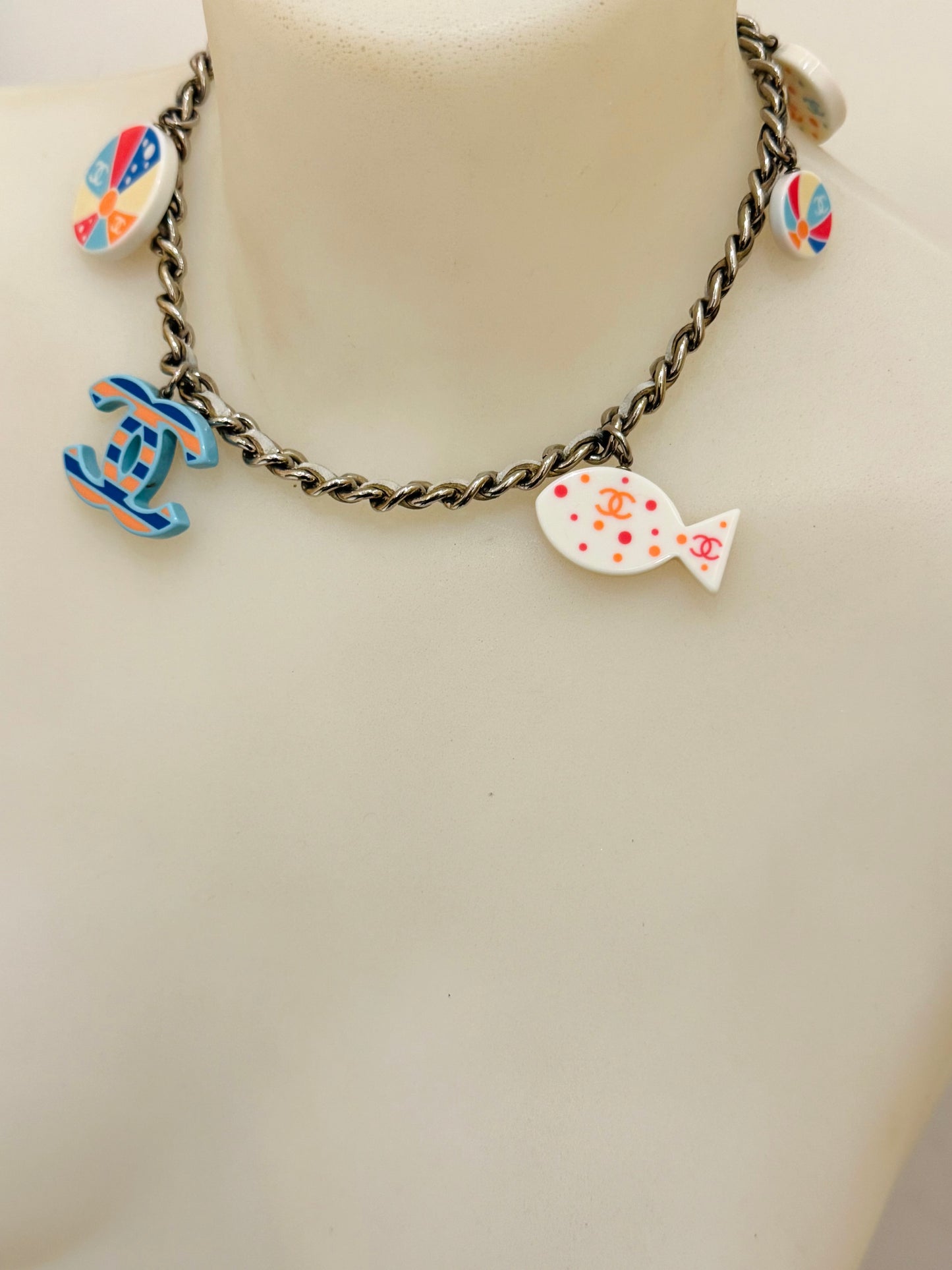 Rare CHANEL Cruise 2005 Beach Charms Resin CC Choker Necklace