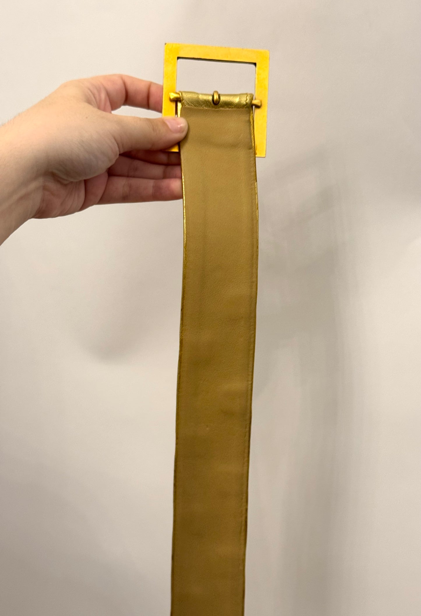 Rare Chanel Fall/Winter 1991 Hip Hop Gold Leather Belt by Karl Lagerfeld – 24K Gold-Plated CC Runway Archive Piece