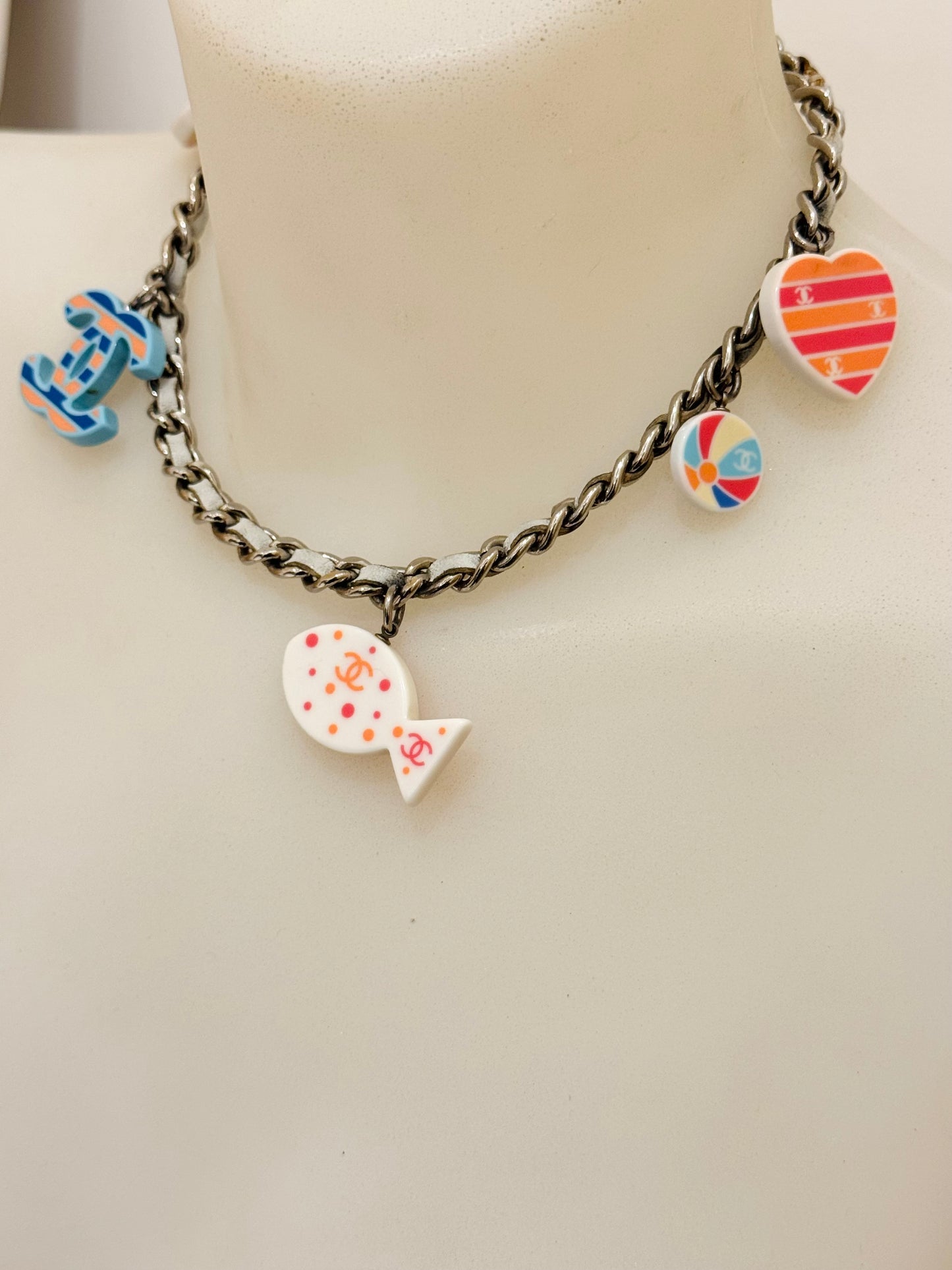 Rare CHANEL Cruise 2005 Beach Charms Resin CC Choker Necklace