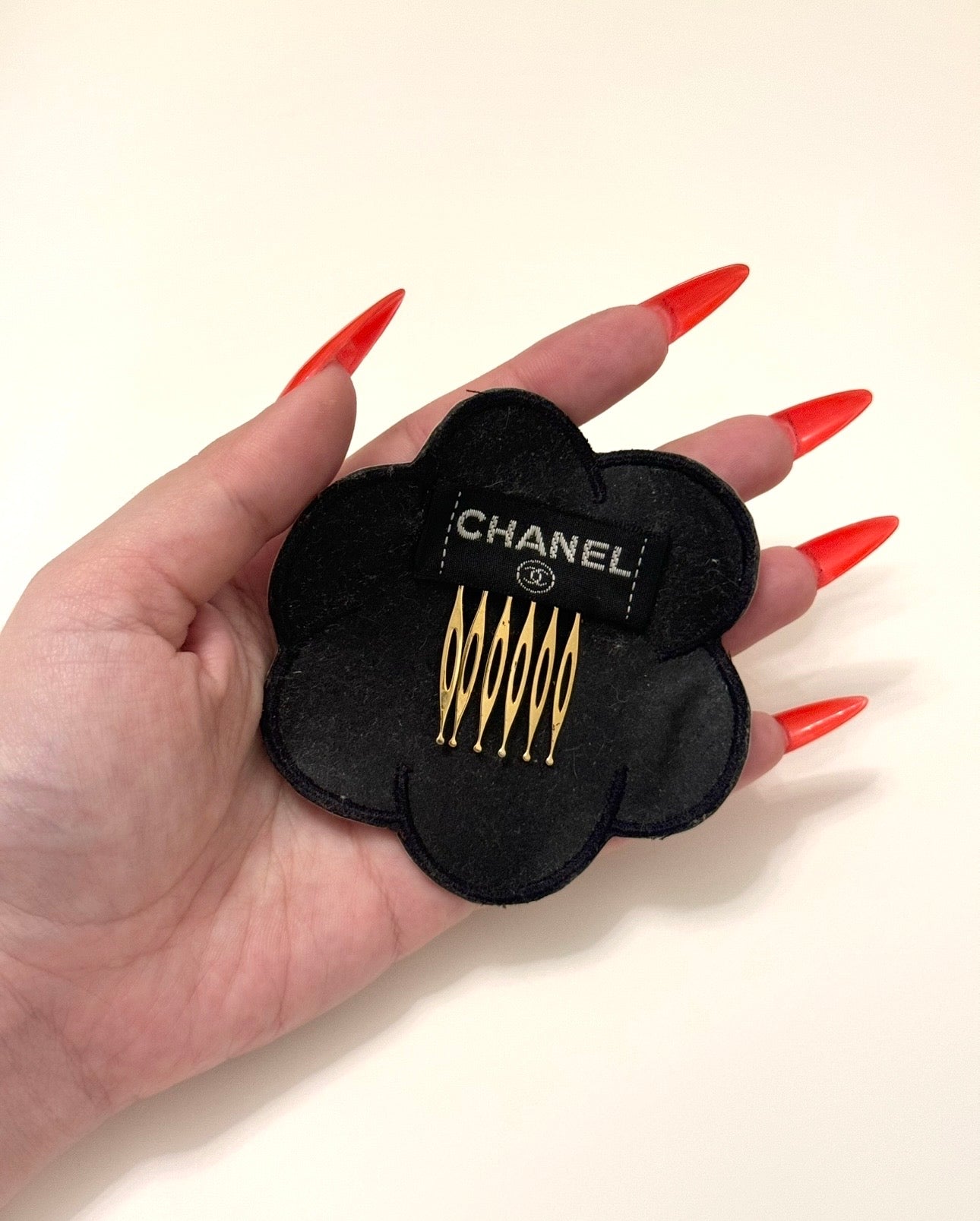 CHANEL Spring/ Summer 1995 "Barbie" Camellia Hair Clip by Karl Lagerfeld - Iconic Runway Piece Documented on the Runway & Featured in the Chanel Collector Book