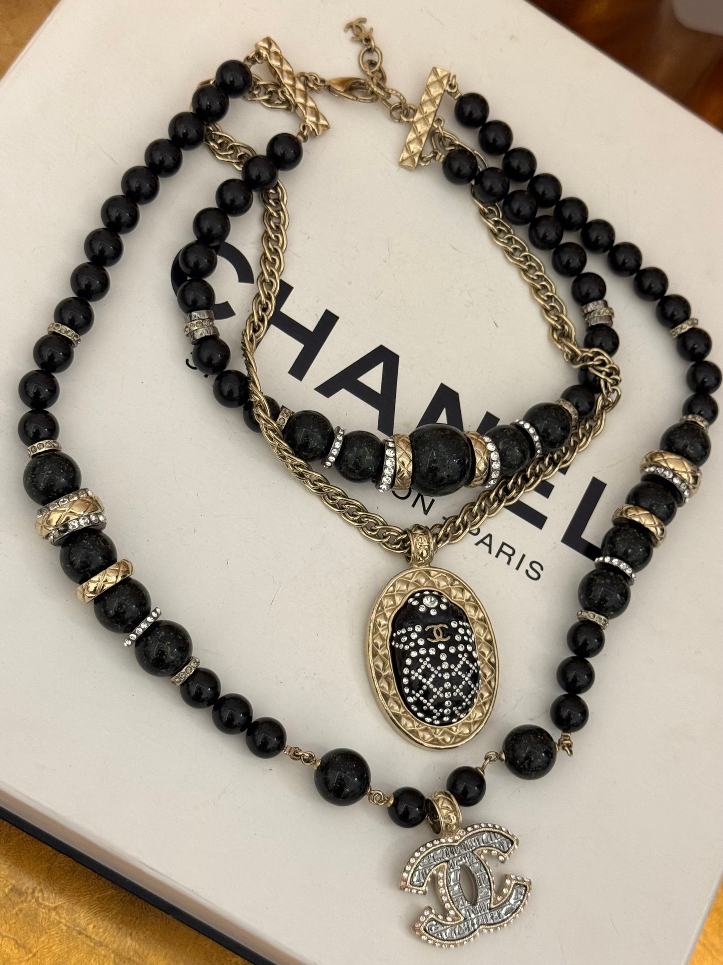 Museum-Worthy CHANEL Métiers d'Art Paris-New York 2019 Egyptian Scarab & Hieroglyph Layered Plastron Necklace from Karl Lagerfeld's Final Métiers d'Art Collection