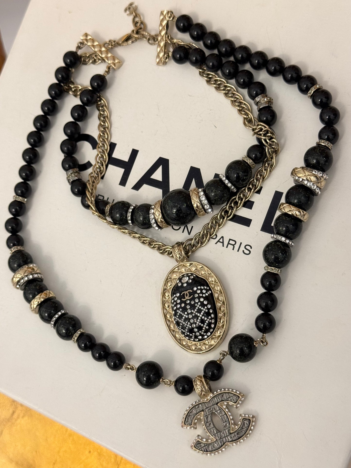 Museum-Worthy CHANEL Métiers d'Art Paris-New York 2019 Egyptian Scarab & Hieroglyph Layered Plastron Necklace from Karl Lagerfeld's Final Métiers d'Art Collection