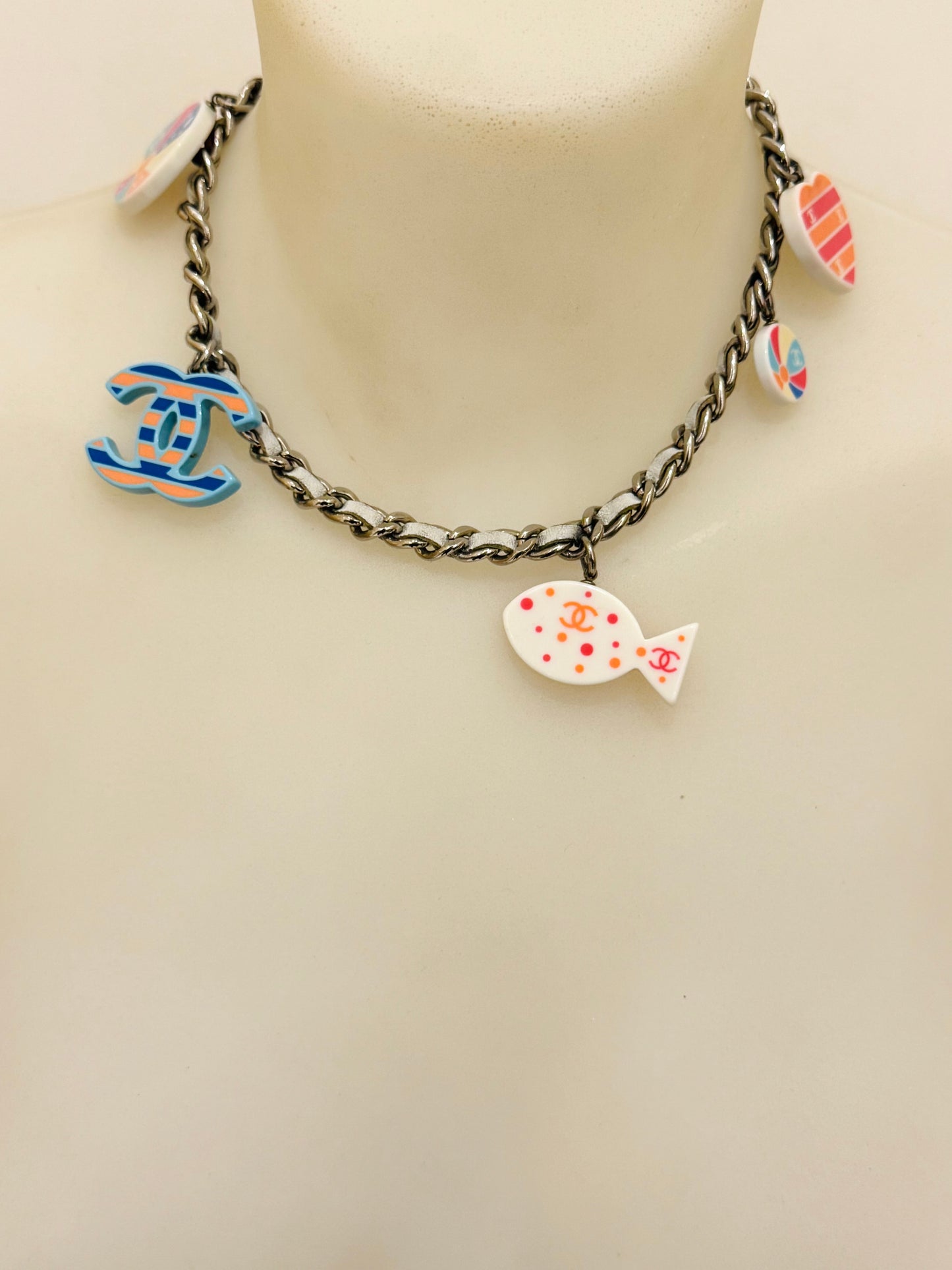 Rare CHANEL Cruise 2005 Beach Charms Resin CC Choker Necklace