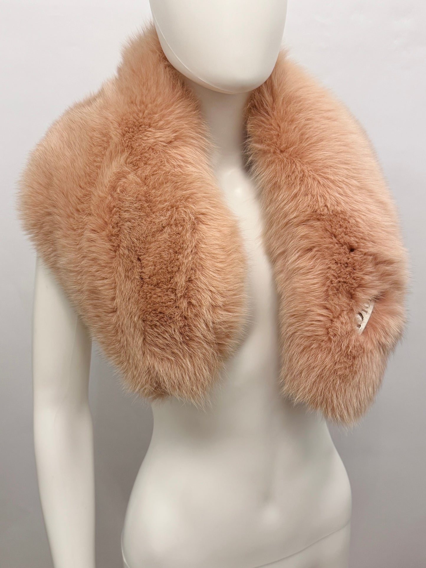 Christian Dior by John Galliano Fall 2004 Pink Fox Fur Collar with Leopard Silk Lining and Dior Logo Hardware