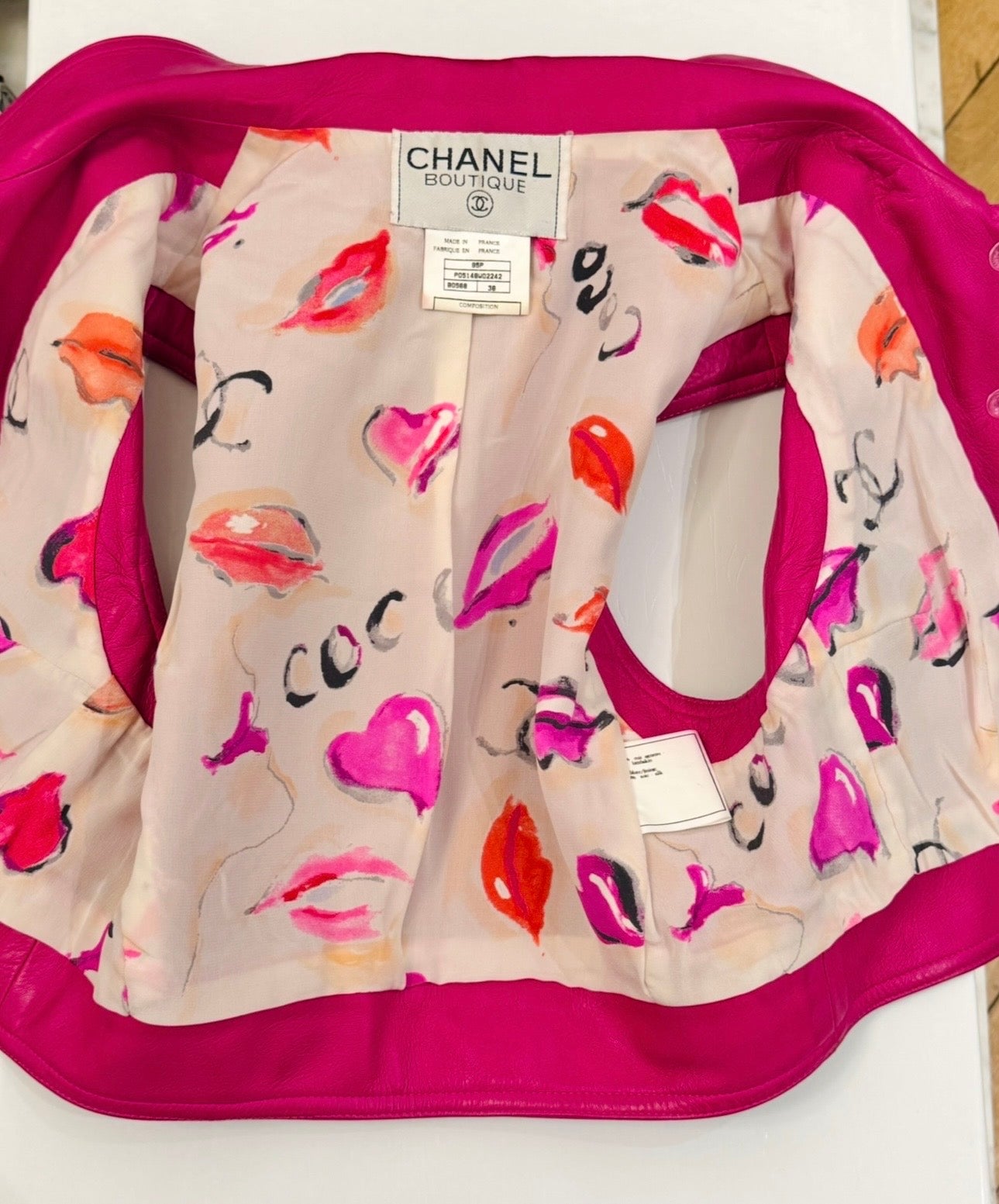 Museum-Worthy CHANEL Spring Summer 1995 Barbie Collection Pink Leather Vest by Karl Lagerfeld