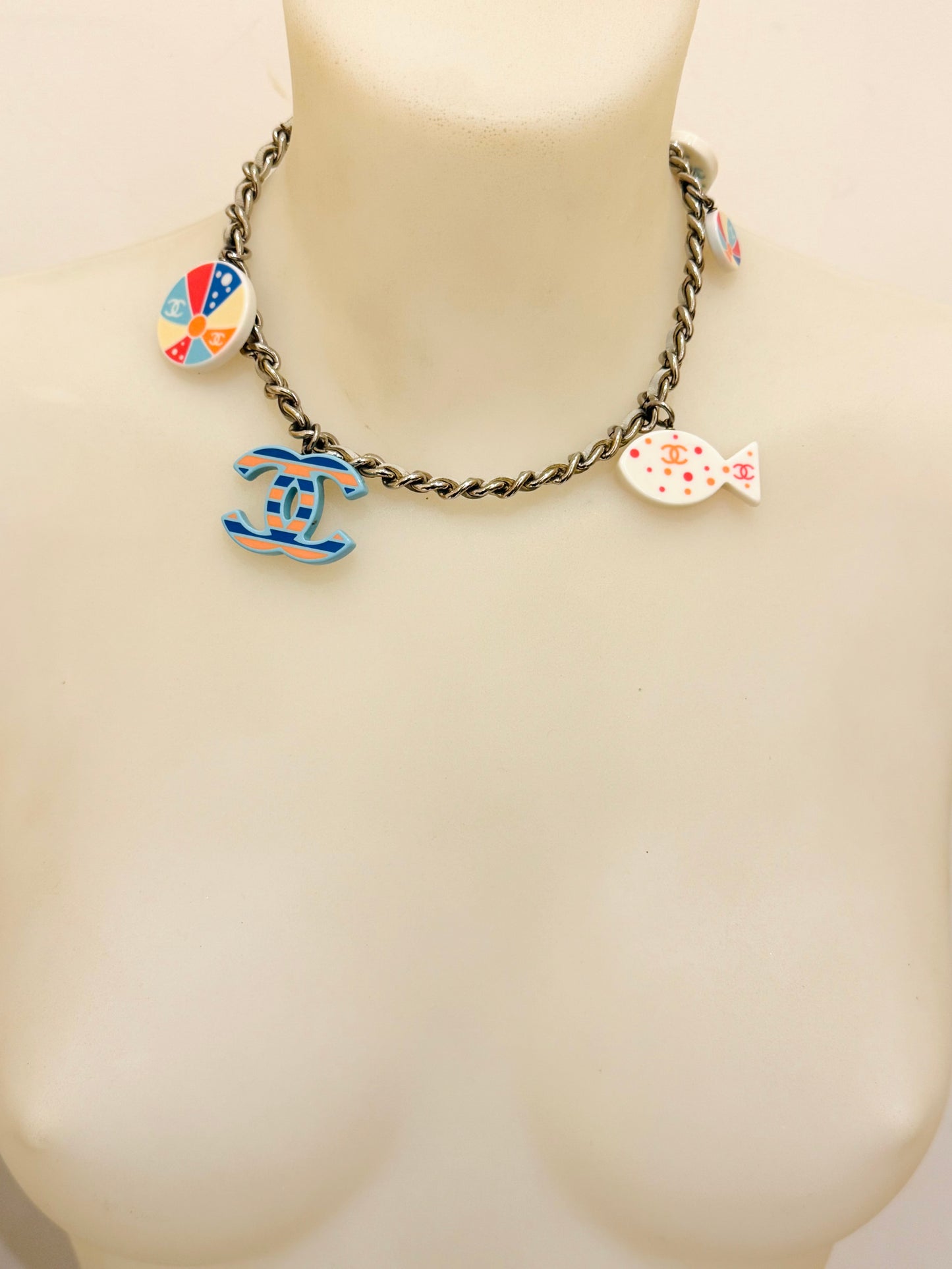 Rare CHANEL Cruise 2005 Beach Charms Resin CC Choker Necklace