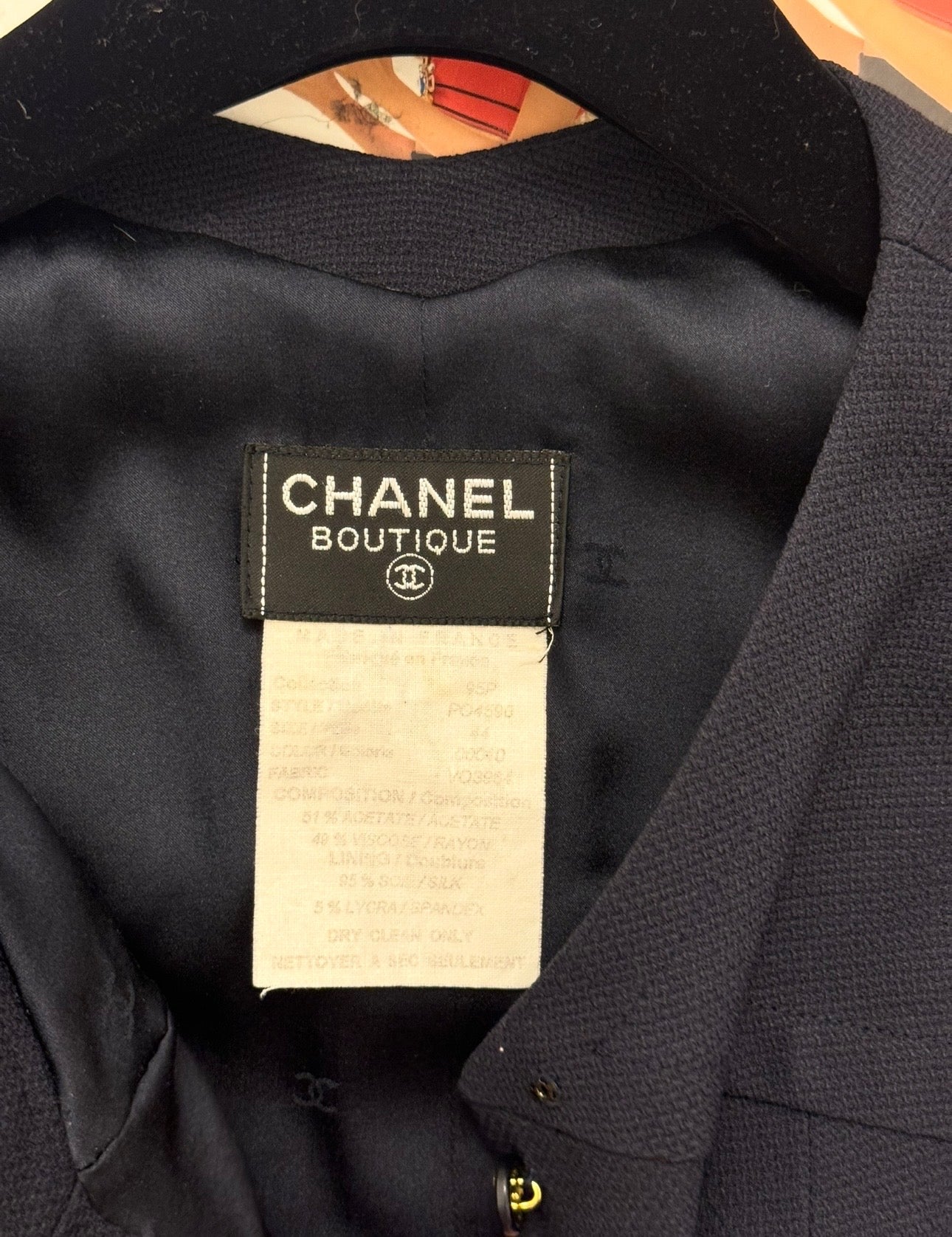 CHANEL Spring/Summer 1995 « Barbie » Collection Navy Blue Bow Jacket - Candy CC Buttons - Karl Lagerfeld Archive